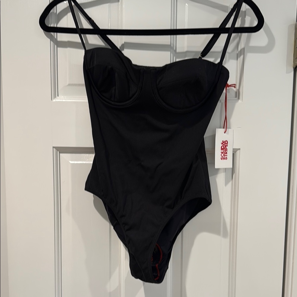 SOLID & STRIPED Black Swimsuit with Structured Cups